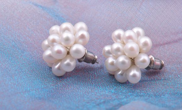 white beaded earrings