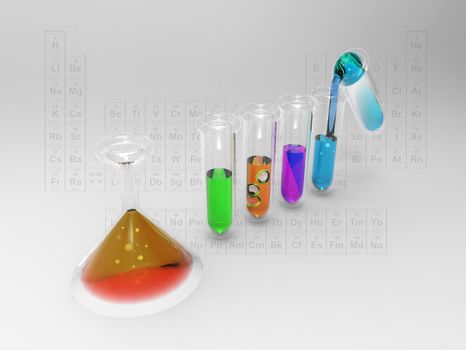 Illustration of a test tube Science with a flamboyant