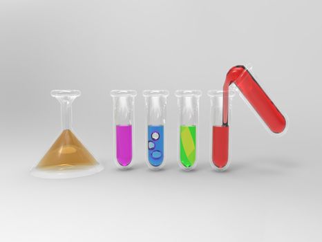 Illustration of a test tube Science with a flamboyant