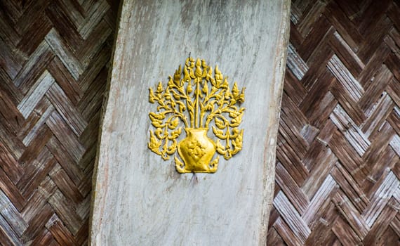 detail of thai pattern on temple hall,Chiangrai temple,Thailand