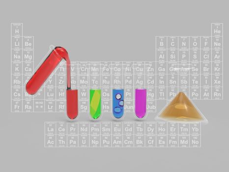 Illustration of a test tube Science with a flamboyant