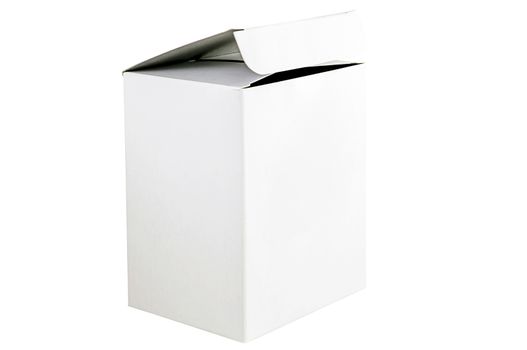 White box isolated on white background with clipping path 