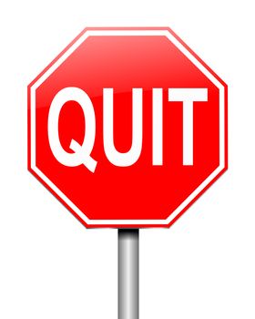 Illustration depicting a sign with a quit concept.