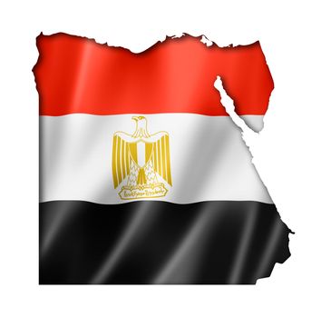 Egypt flag map, three dimensional render, isolated on white