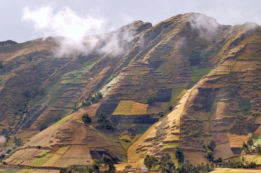 Clouds on the fields of Zumbahua in Ecuadorian Altiplano. Highland Andes near Quilotoa lagoon, South America