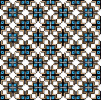 background or fabric Abstract inca cross pattern blue and brown color