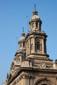 Historic Catedral Metropolitana in the Plaza de Armas in Santiago, Chile