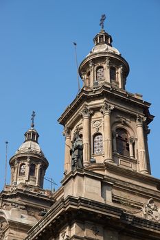 Historic Catedral Metropolitana in the Plaza de Armas in Santiago, Chile