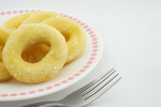 Donuts for dessert strange because the hole in the middle.