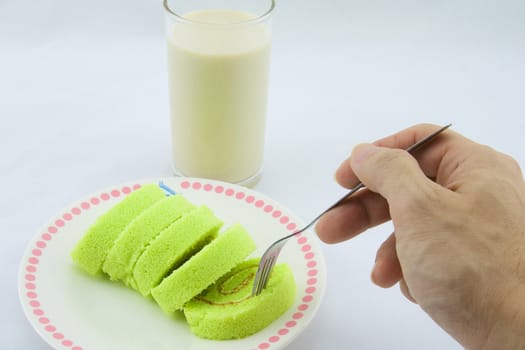 Roll cake with soymilk good dessert for everybody.