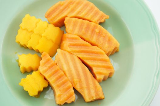 Papaya  and Mango are sweet and a little acid.