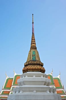 Gold Pagoda in Temple of the Emerald Buddha on white base.