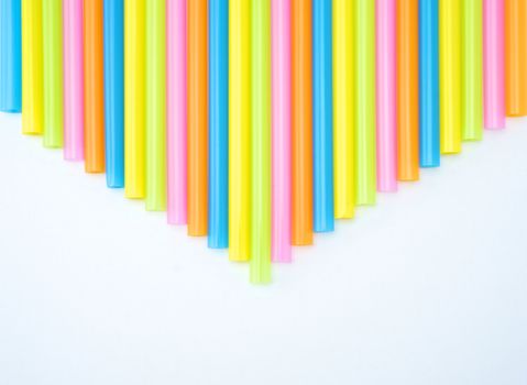 Colorful straight straw put continual as the beautiful background color.