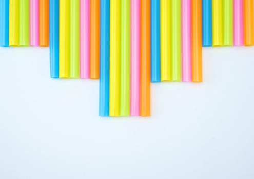 Colorful straight straw put continual as the beautiful background color.