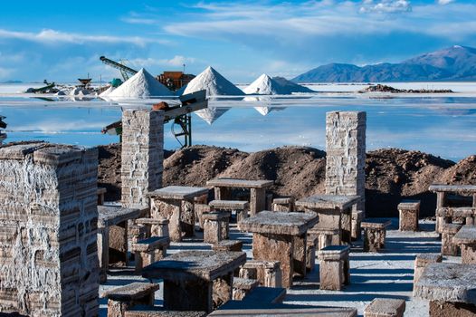 Salinas Grandes on Argentina Andes is a salt desert in the Jujuy Province. More significantly, Bolivian Salar de Uyuni is also located in the same region