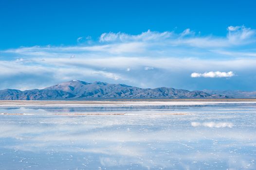 Salinas Grandes on Argentina Andes is a salt desert in the Jujuy Province.
It is of industrial importance for its sodium and potassium mines. More significantly, Bolivas Salar de Uyuni is also located in the same region and is estimated to contain up to 80% of the worlds lithium deposits.