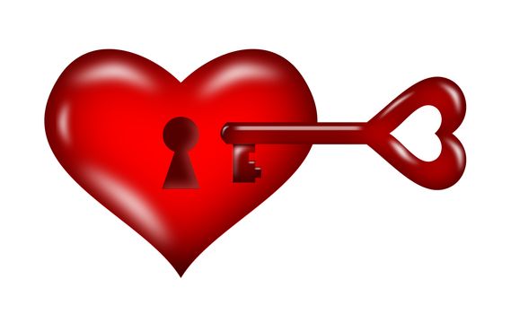 Heart key unlock red heart,mean unlock the heart of love.