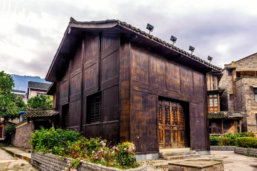 The traditional Miao house at the ancient town of Zhenyuan in Guizhou province.