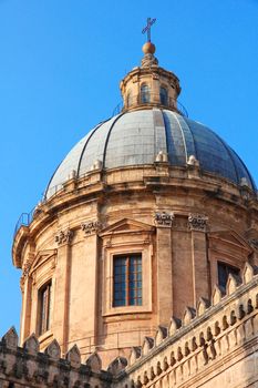 Italy. Sicily island. Palermo city. Cathedral (Duomo) at sunset