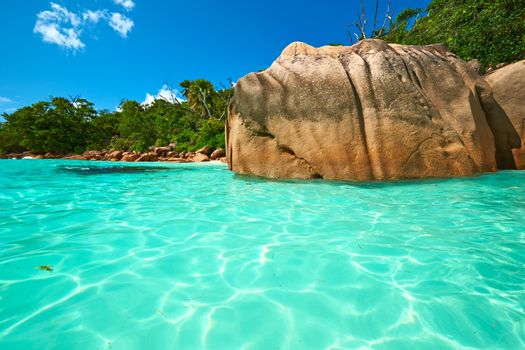 Beautiful beach at Seychelles, Praslin, Anse Lazio