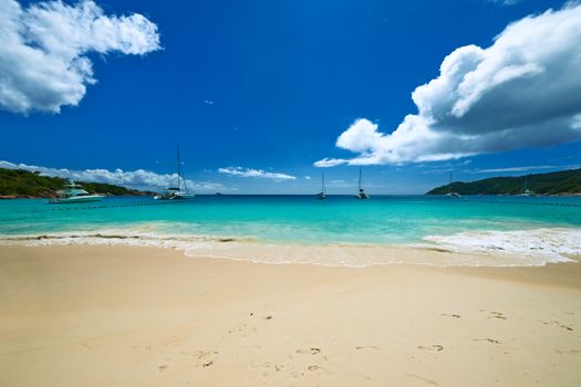 Beautiful beach at Seychelles, Praslin, Anse Lazio