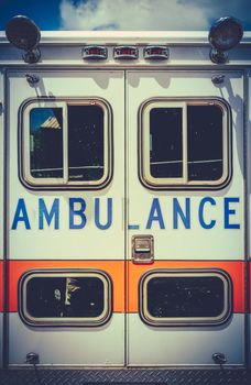 Retro Filtered Photo Of A Grungy Old Ambulance