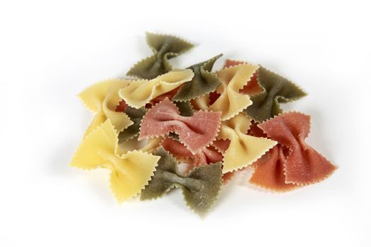 Heap of pasta isolated on white background