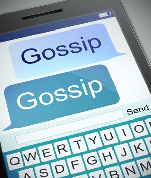 Illustration depicting a phone with a gossip concept.