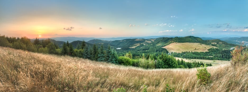 landscape sunset, view from Paradajs towards Vtacnik mountain