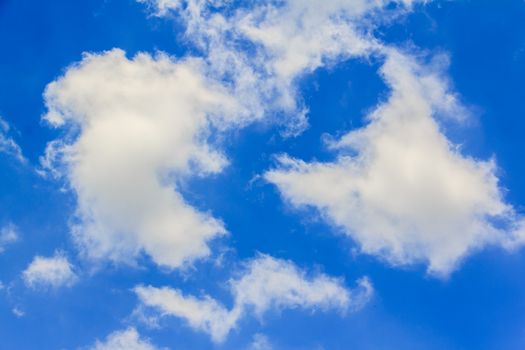 beautiful fresh, bright clouds with blue sky in bright day for scene and background