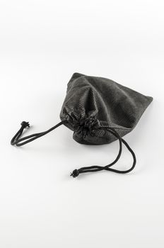 black color bag on a white background