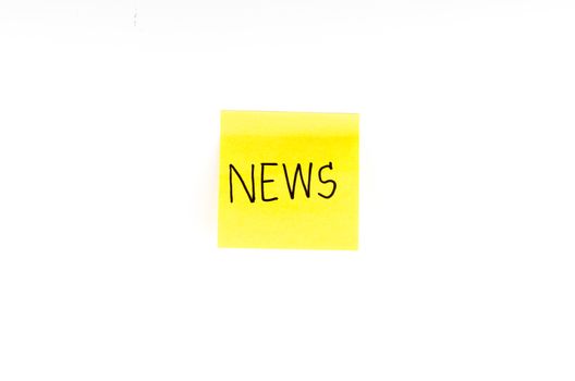 post it write news word on a white background