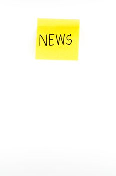 post it write news word on a white background
