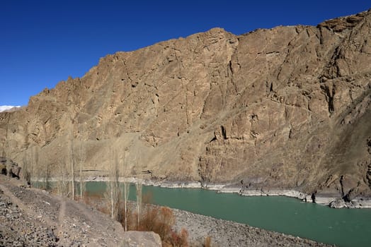 Confluence of Zanskar and Indus rivers - Leh, Ladakh, India