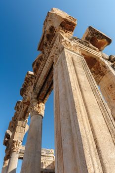 Old ruins of city building of ancient Ephesus