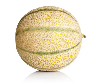 Fresh cantaloupe melon isolated on white background 