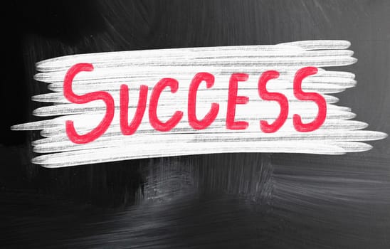 success handwritten with chalk on a blackboard