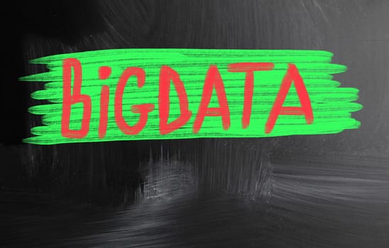 big data handwritten with chalk on a blackboard