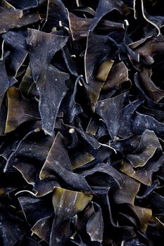 Dried kombu, a type of sea vegetable.