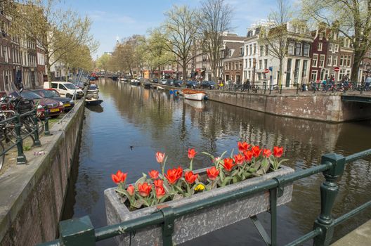Amsterdam, The Netherlands - April 05, 2014: Amsterdam is the most watery city in the world. The number of canals have led Amsterdam to become known as “The Venice of the North”. 