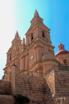 Bell towers of the Church of Our Lady of Victory – Mellieha, Malta.