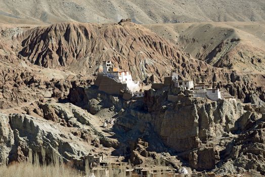 View on buddhist monastery near Leh, Ladakh.