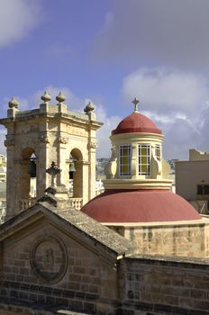 Dome and bell tower of the Church of the Our Lady of Mellieha - Mellieha,
Malta.