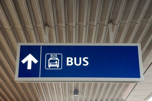 Bus sign at a transportation terminal