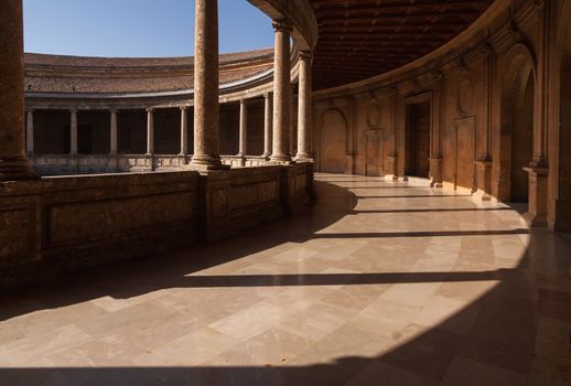 Courtyard in the Palace of Karl V, Alhambra, Andalucia, Spain