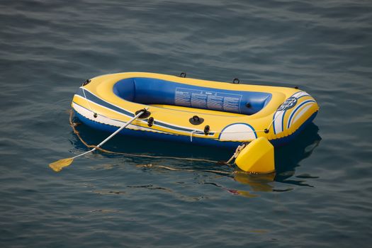 Inflatable boat on the water