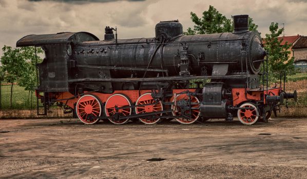 Reproduction of steam locomotive, hdr image