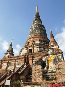 AYUTTHAYA, THAILAND - JANUARY 22, 2011: Temple Wat Yai Chai Mongkon on January 22, 2011 in Ayutthaya, Thailand, Asia