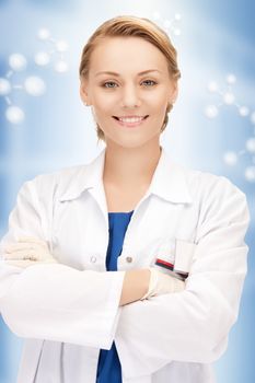 bright picture of an attractive female doctor