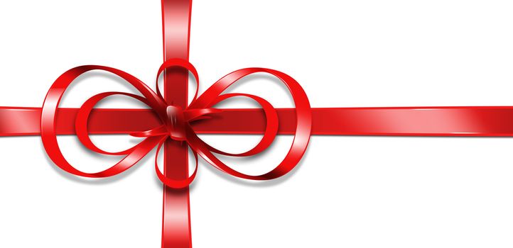bright picture of red gift ribbon and bow